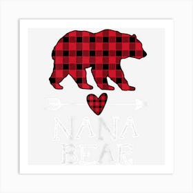 Womens Red Plaid Nana Buffalo Matching Family Women Christmas Art Print