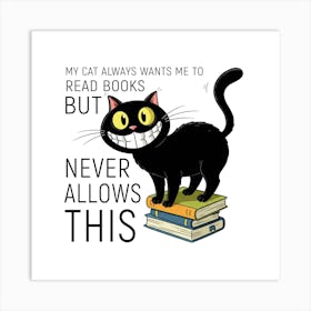 Black Cat, Book Lovers Affiche