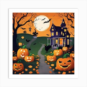 Halloween Pumpkins 1 Art Print