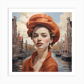 Woman In Amsterdam art Art Print