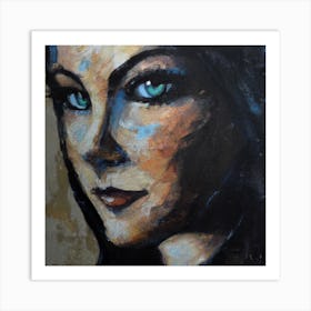 Woman With Green Eyes Art Print