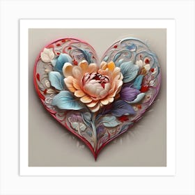 Heart Of Flowers 3 Art Print