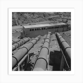 Shasta Dam, Shasta County, California, Penstocks, Pipes Which Carry Water To Hydroelectric Plant By Russell Lee Art Print