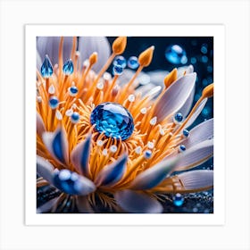 Water Drop On A Flower Art Print