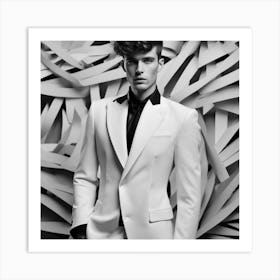 , Jean Paul Gabriel Couture Autumn Winter, Men, 201415blackandwhitemoonneck, In The Style Of Amy Jud (2) Art Print