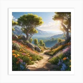 Path Of Flowers Art Print