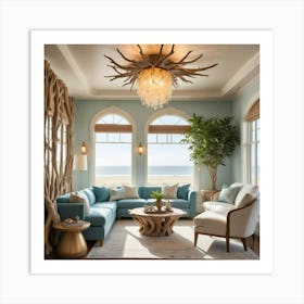 Beach House Living Room Art Print