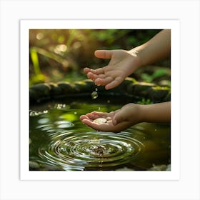 Stockcake Hands, Water, Ripple 1718935803 2 Art Print