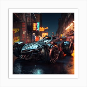 Igiracer Painting 3d Batman Next To Batmobile In Apocalyptic Ne 24cc2864 8227 49a6 B6de 1f7049cfc13b Art Print