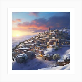 Winter Village 10 Art Print