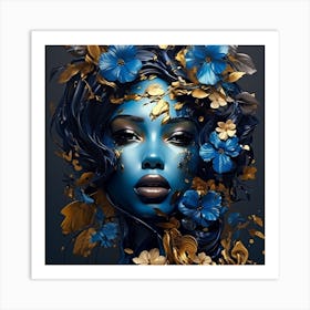 Blue Flower Painting 2 Art Print