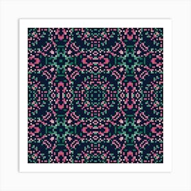 Abstract geometrical pattern with hand drawn decorative elements Art Print