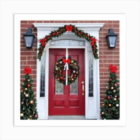 Christmas Front Door 5 Art Print