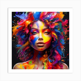 Girl With Paint Art Print