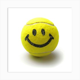 Tennis Ball Smiley Sport Fitness Happy Happiness Isolated Art Print