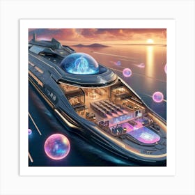 A Luxurious Futuristic Cruise Ship Called Celesti Art Print