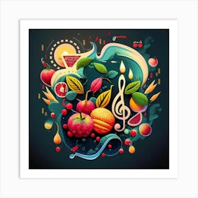 Fruit And Wine Art Print