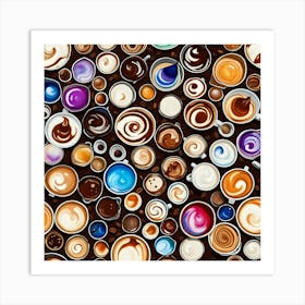 Coffee Cup Pattern Art Print