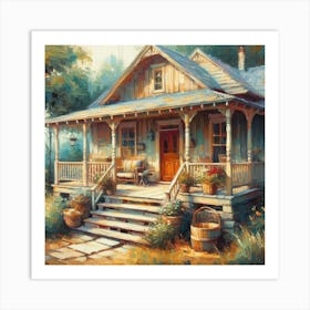 Cottage In The Country Art Print