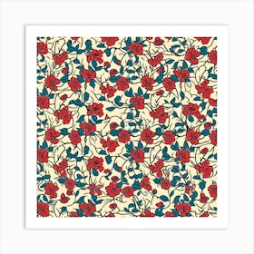 Fern Frost Bloom London Fabrics Floral Pattern 2 Art Print