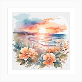 Sunset Painting Art Print