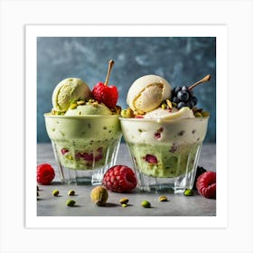 Pistachio Ice Cream Art Print