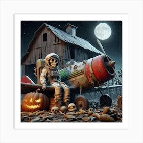 Skeleton Plane Art Print