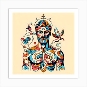 Abstract man Art Print