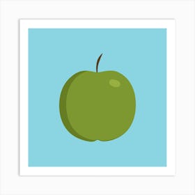 Green Apple Icon In Flat Design Art Print