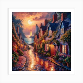 Night On The Cobblestone Art Print