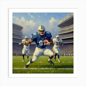 Breakaway Play Football Athlete in Gear Art Print