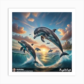 Dolphins In The Ocean 3 Art Print