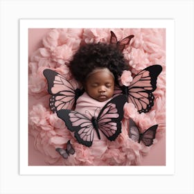 Butterfly Baby Portrait Art Print