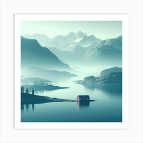 House On A Lake 1 Art Print