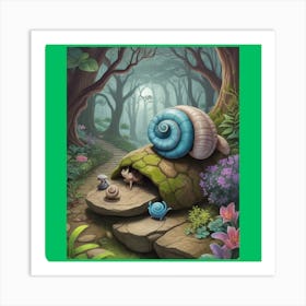 Snails In The Forest Art Print