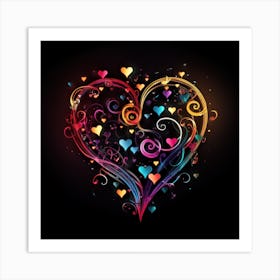 Heart Shaped Swirls Art Print