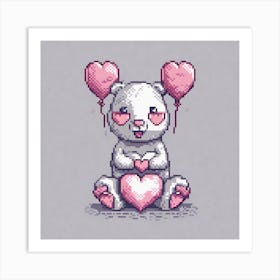 Pixel Bear Art Print