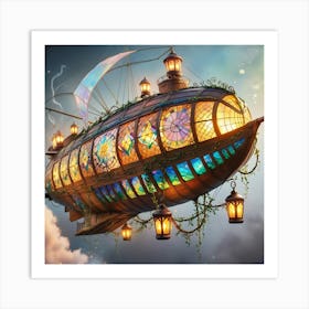 Floating Ship In The Sky Art Print