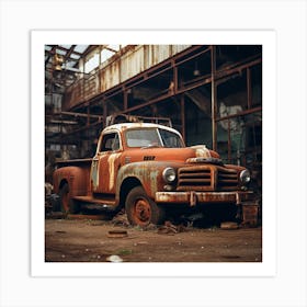 Old Rusted Truck Art Print