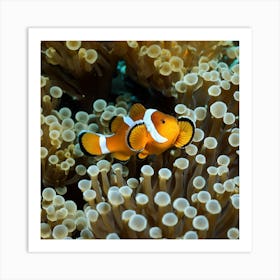 Clownfish In Anemone Stock Photo Art Print