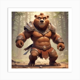 Cartoon Ragnarok Bear Art Print