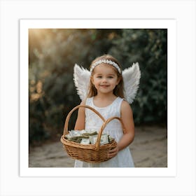 Angel In A Basket Art Print