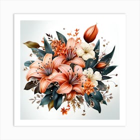 Floral Fusion Bold And Vivid Botanical Symphony Art Print