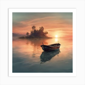 Boat In Water Stock Videos & Royalty-Free Footage Art Print