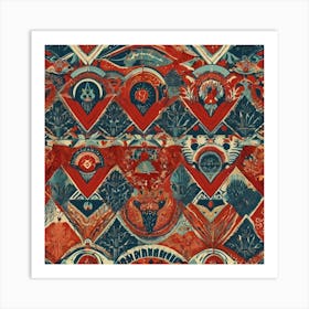 Red, Blue, And White Art Print