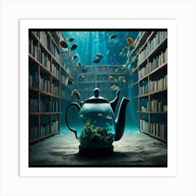 Default An Underwater Library With Fish Browsing The Shelvesa 2 Art Print