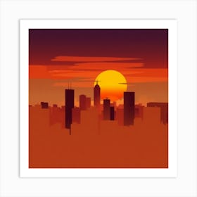 Sunset Cityscape Art Print