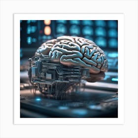 Artificial Intelligence Brain 26 Art Print