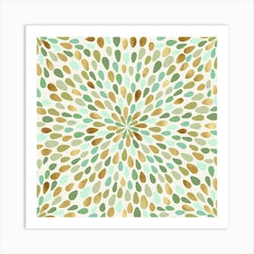 Green Flower Burst Art Print