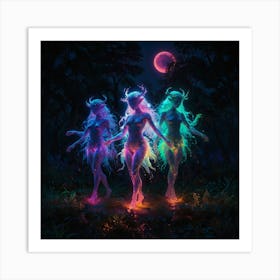 Three Deities In The Forest Art Print